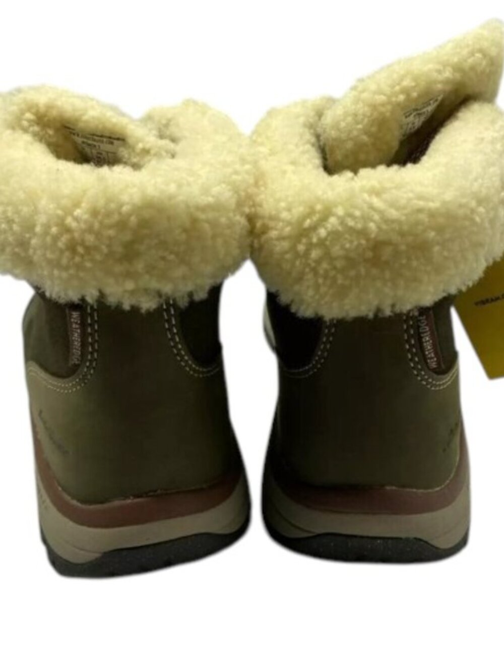 NEW EDDIE BAUER  Rainier Mid Boots Size 8M Waterproof Ankle Warm Green Leather - Picture 2 of 8